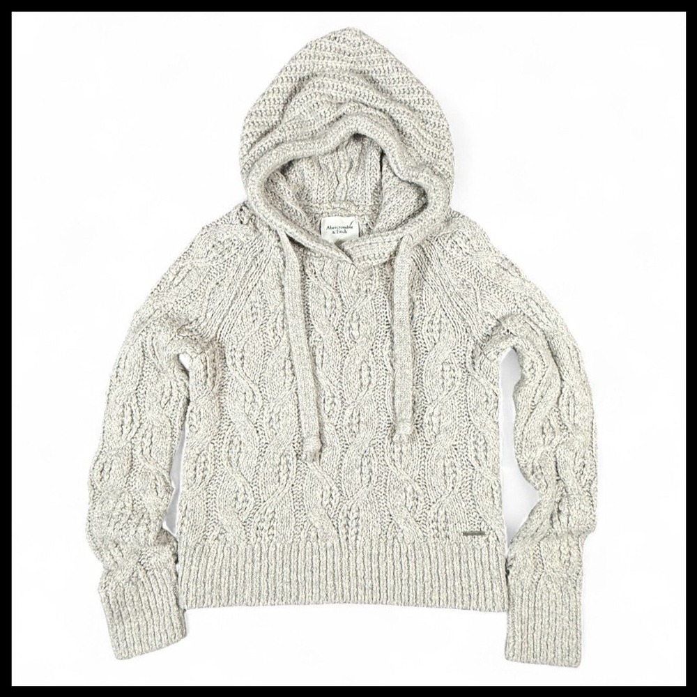 Abercrombie & Fitch Gray Cable Knit Hoodie